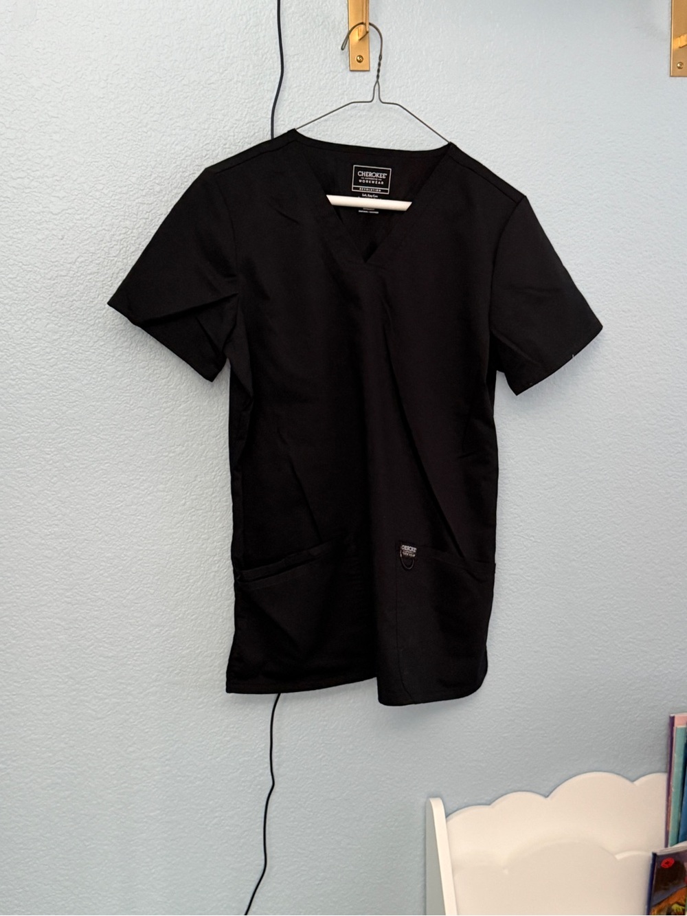 Cherokee Women's Short Sleeve V-Neck Scrub Top - Black